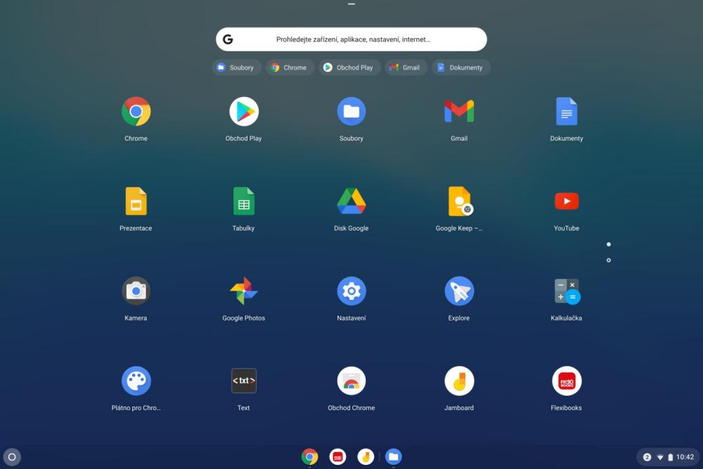 Chromebooky ve školství - Prostředí operačního systému Chrome OS