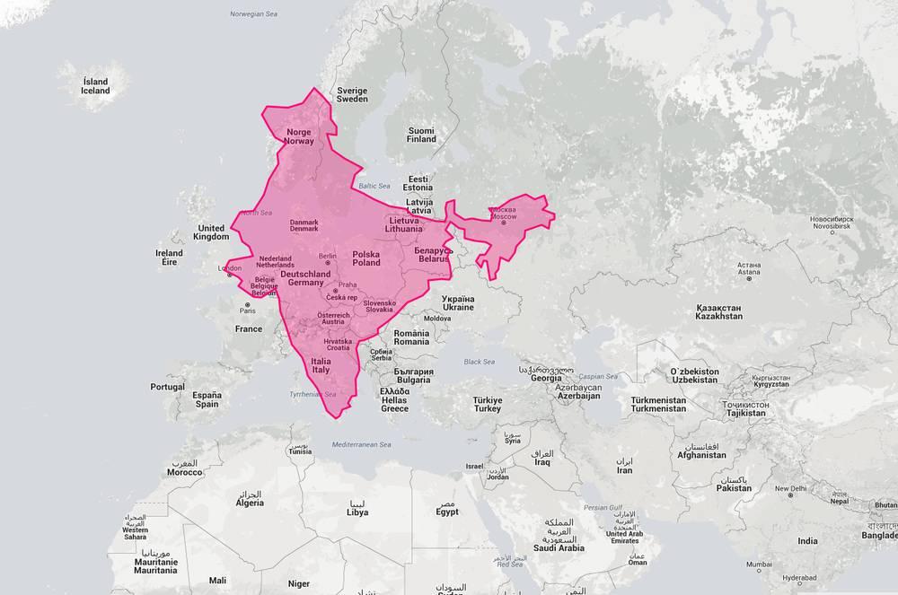 Srovnání velikosti Indie a Evropy