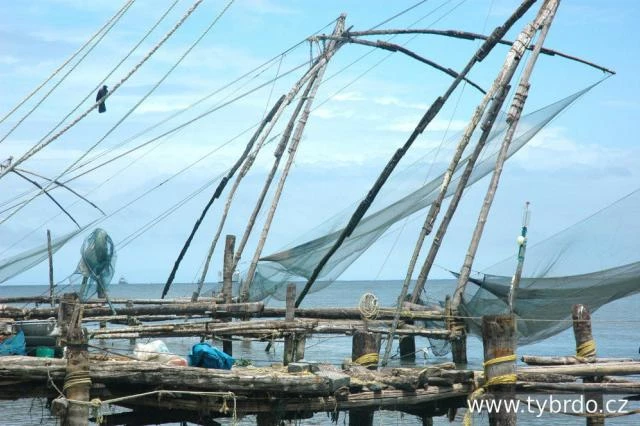čínské rybářské sítě v jihoindickém Kočinu
